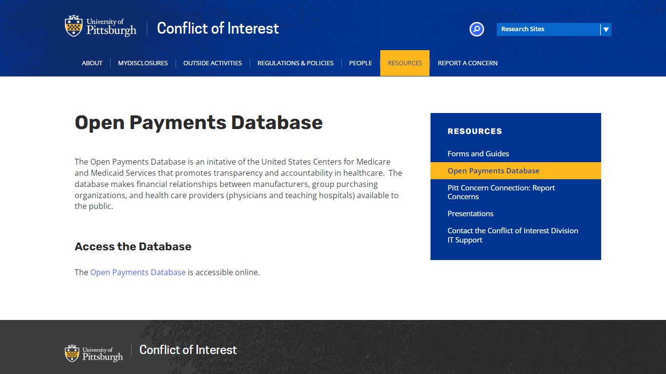 Open Payments Database - University of Pittsburgh