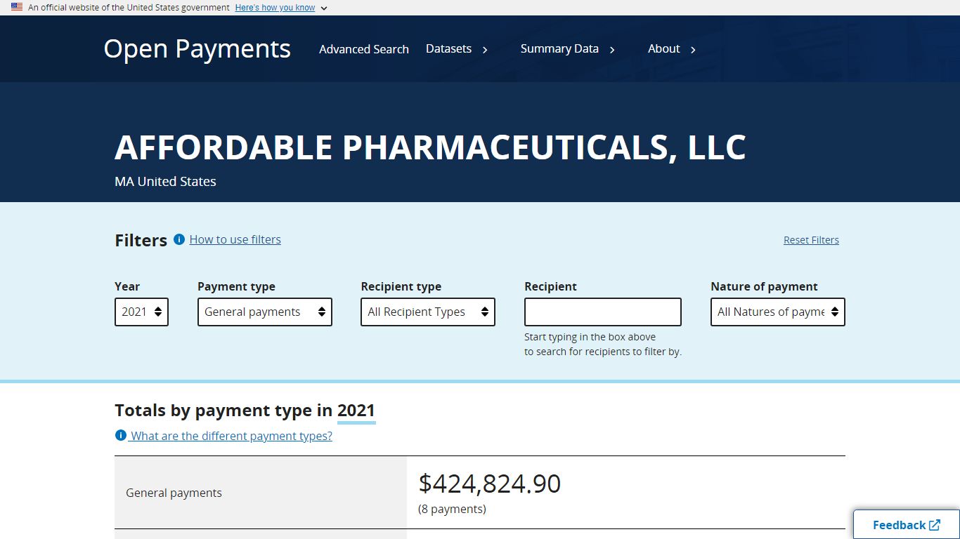 Open Payments Data - CMS